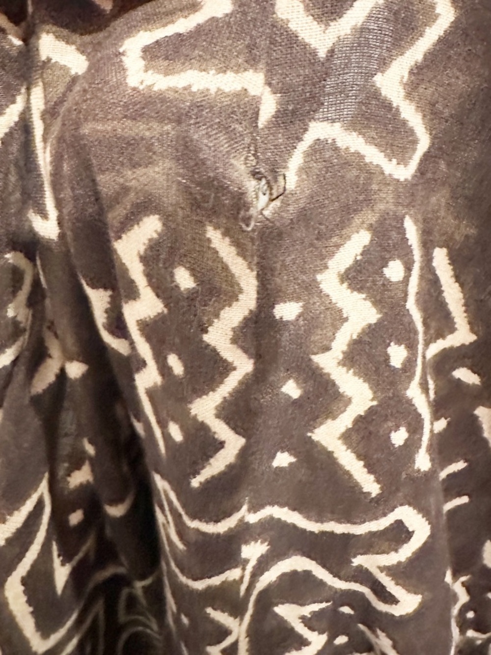 Norma Kamali Vintage 80's Mud Cloth Brown Printed Maxi Skirt Size 12 - Picture 7 of 7